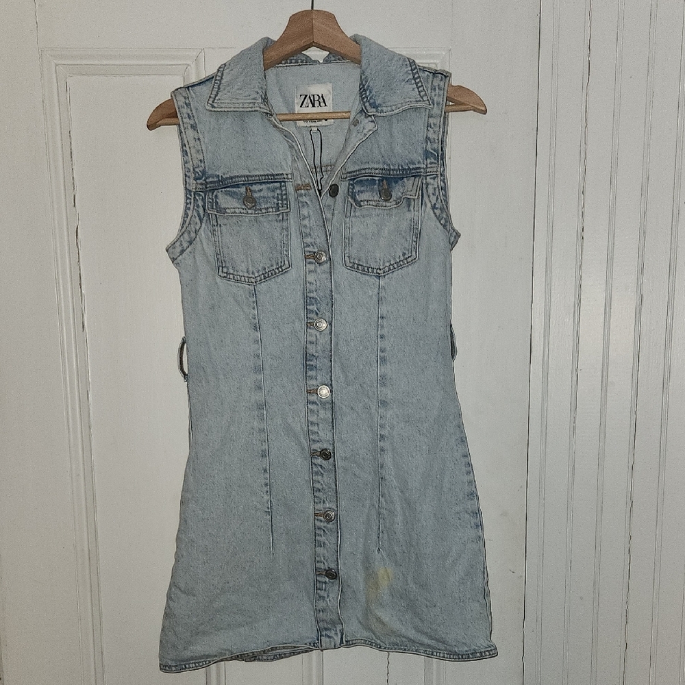 Zara Denim Button-Down Mini Dress